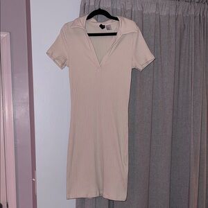H&M Cream Mini Polo Dress